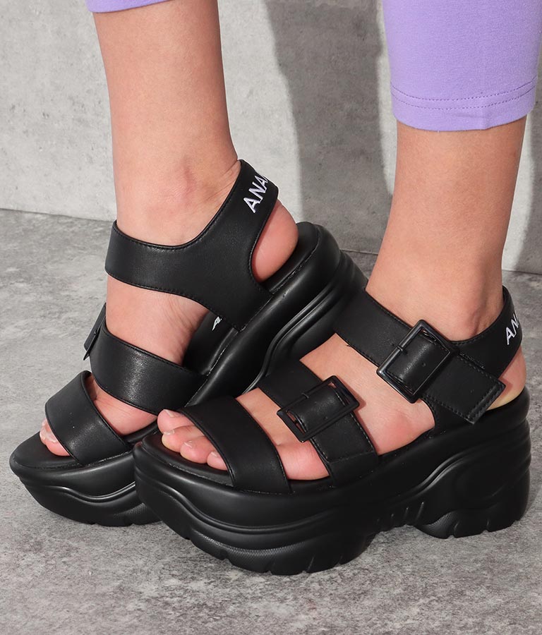 ロゴ刺繍厚底ベルトサンダル シューズ 靴 サンダル Anap Girl レディースファッション通販anapオンライン