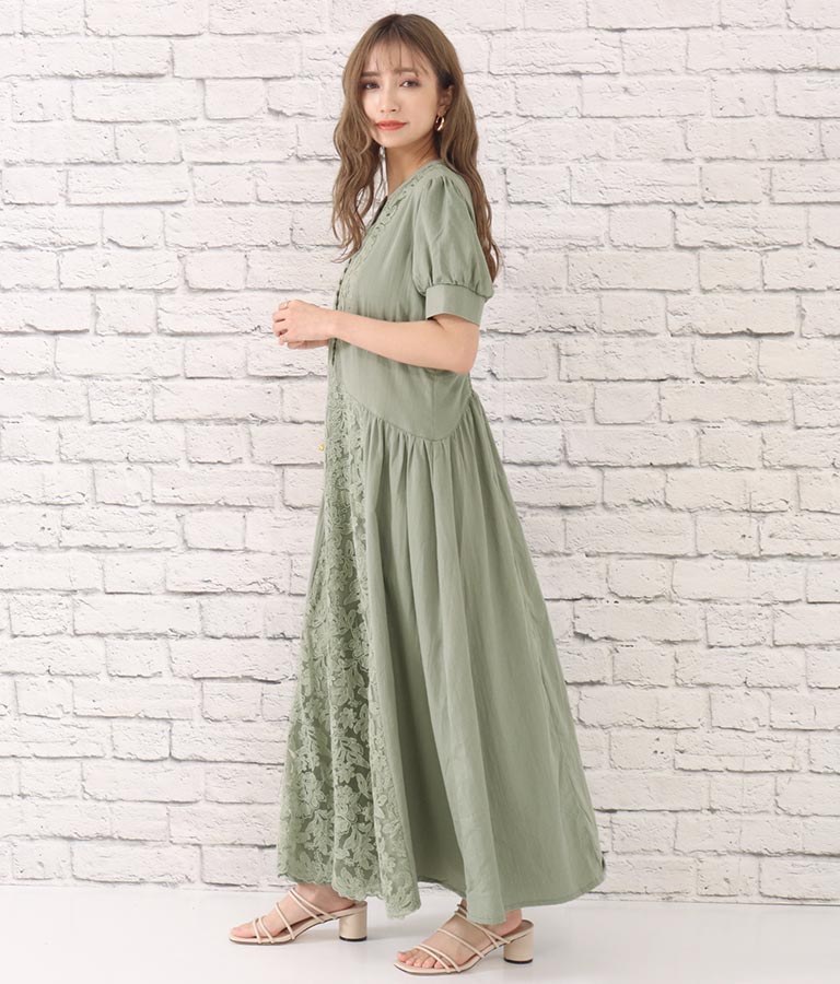 コットンレースワンピース ワンピース ドレス ロングワンピ Chille レディースファッション通販anapオンライン