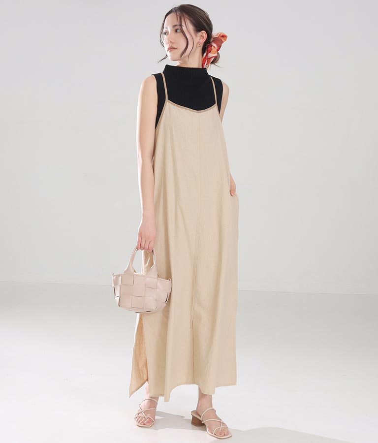 フレンチリネンキャミソールワンピース ワンピース ドレス ロングワンピ マキシ丈ワンピース Alluge レディースファッション通販anapオンライン