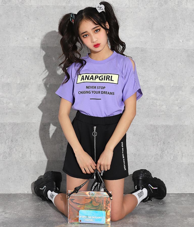 スカパンコーデ3点セット トップス Tシャツ ショートパンツ クリアバッグ ショルダーポシェット Anap Girl レディースファッション通販anapオンライン