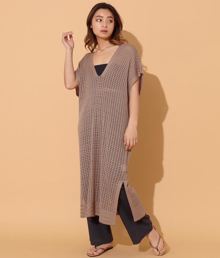 透かし編み両vネックワンピース ワンピース ドレス ロングワンピ Anap Mimpi レディースファッション通販anapオンライン