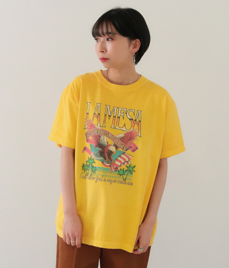 LAMESAイーグルプリントTシャツ(トップス/Tシャツ) | Factor=