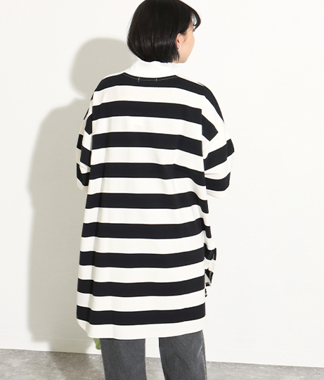 太ボーダーハイネックビッグtシャツトップス トップス Tシャツ Factor レディースファッション通販anapオンライン