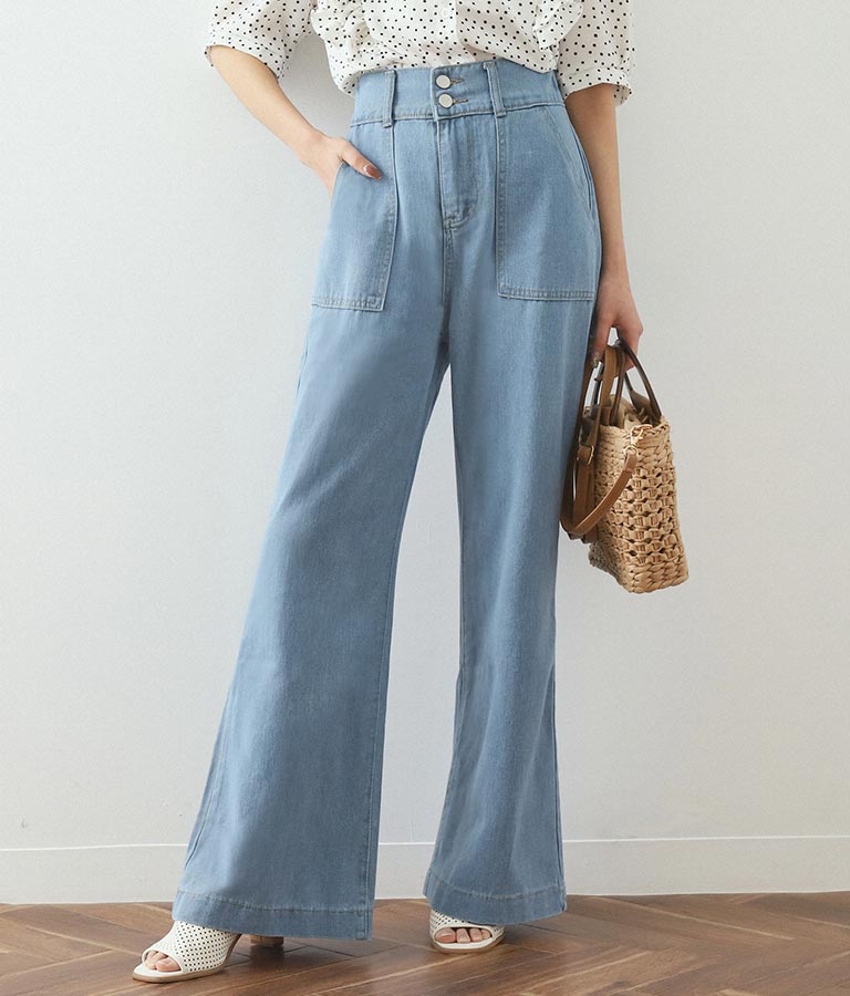 Bigポケットワイドデニムパンツ ボトムス パンツ ロングパンツ Chille レディースファッション通販anapオンライン