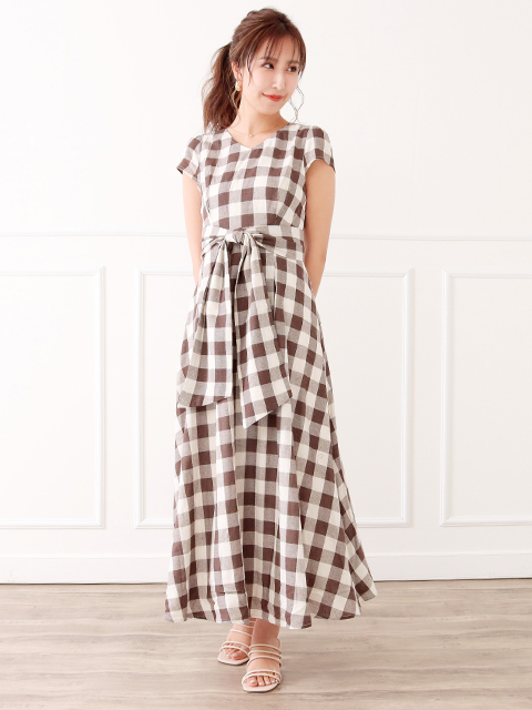 ギンガムチェックフレンチスリーブワンピースコーディネート コーディネート レディースファッション通販anapオンライン