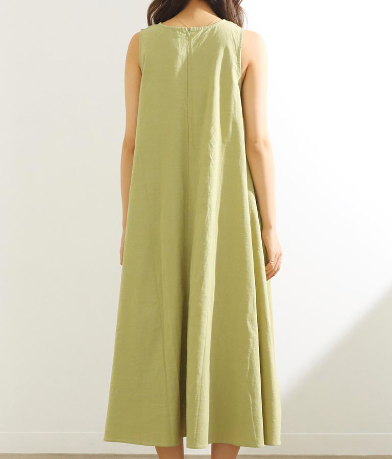 麻風aラインフレアワンピース ワンピース ドレス ロングワンピ Chille レディースファッション通販anapオンライン