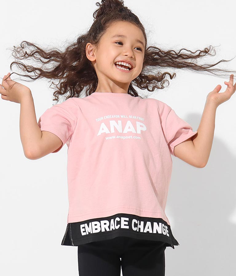 レイヤード風ビッグTシャツ(トップス/Tシャツ) | ANAP KIDS