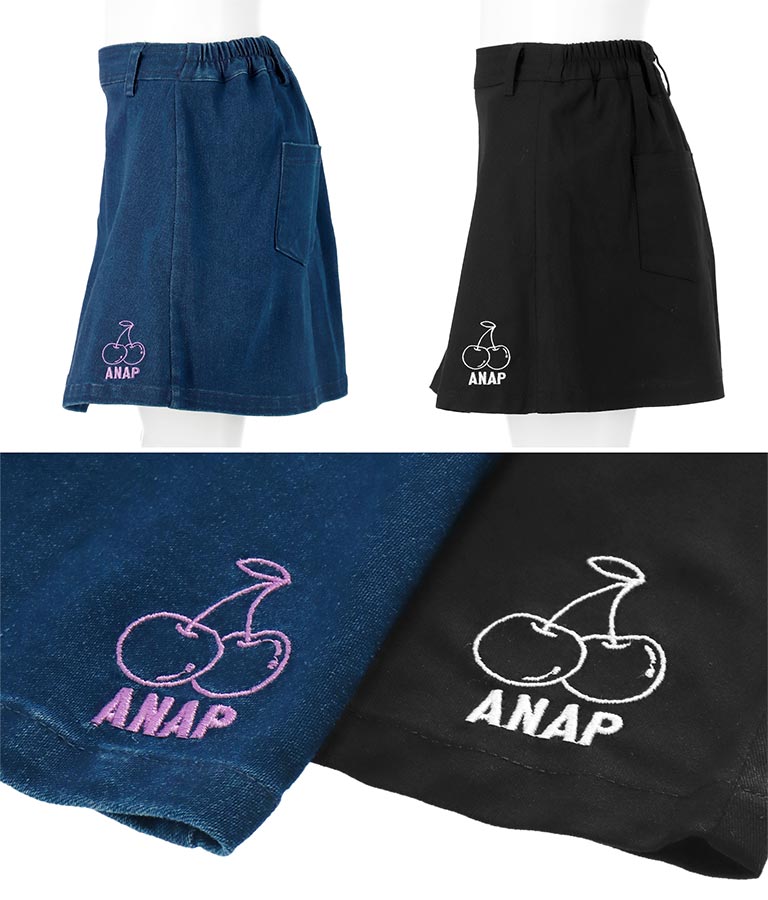 インパン付きチェリー刺繍スカート(ボトムス・パンツ /ショートパンツ・スカート) | ANAP KIDS