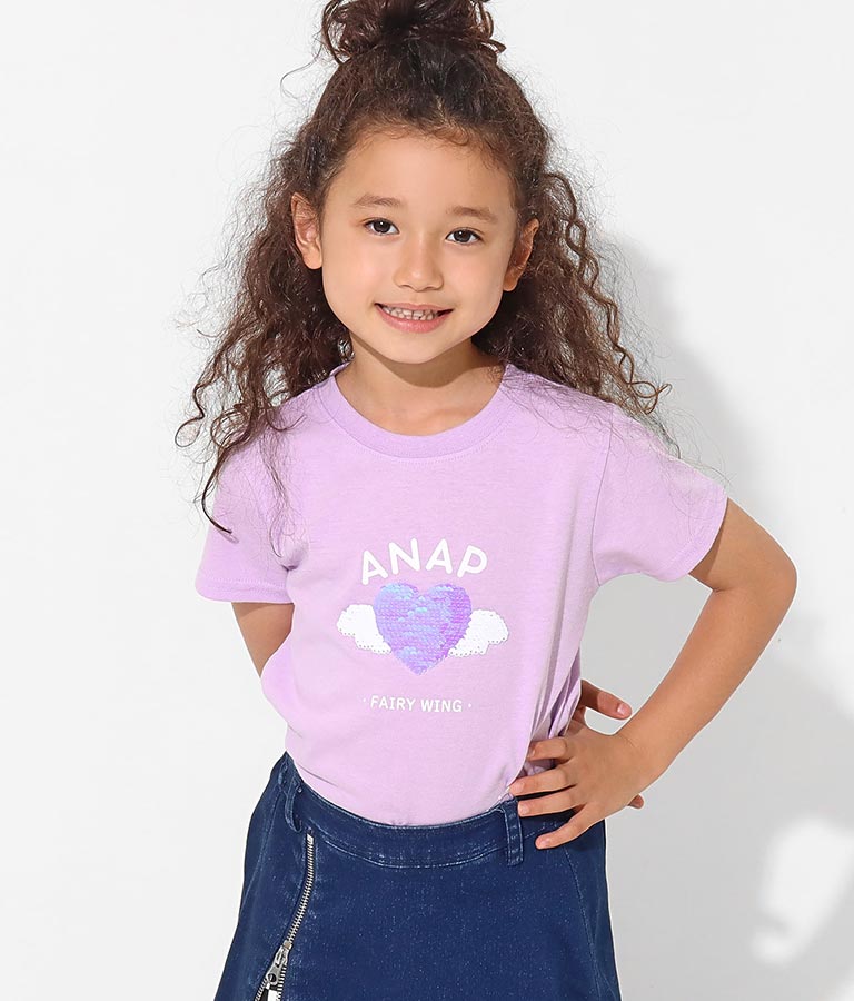 羽ハートスパンコールチュニック(トップス/Tシャツ) | ANAP KIDS
