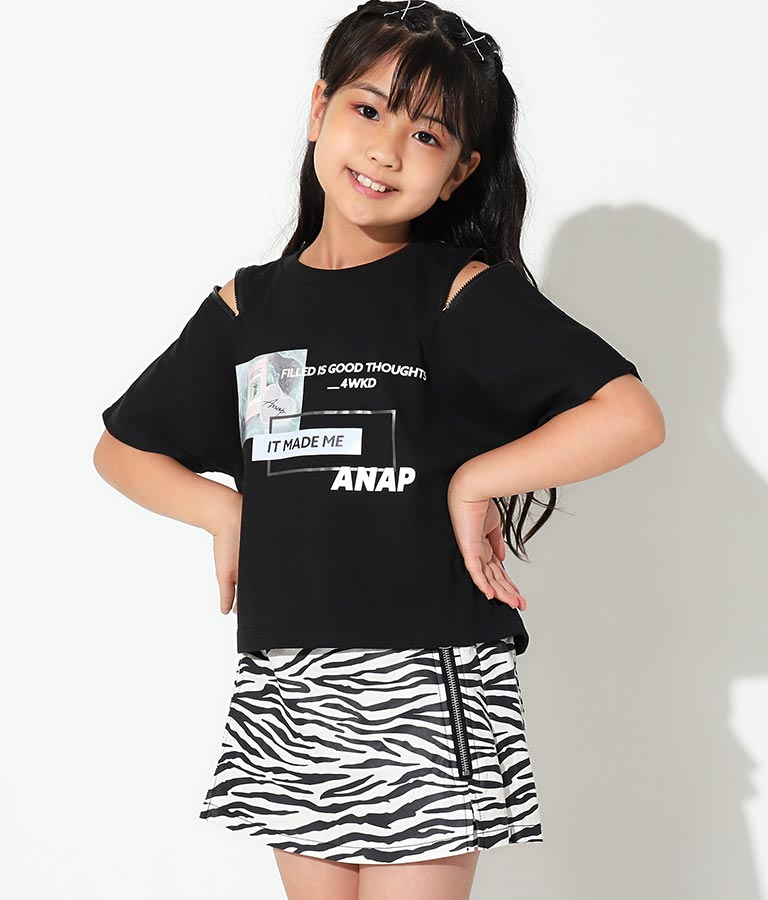 両袖ジップ転写トップス(トップス/Tシャツ) | ANAP KIDS