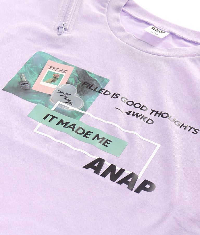 両袖ジップ転写トップス(トップス/Tシャツ) | ANAP KIDS