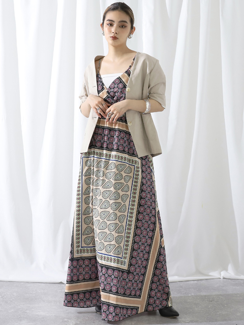 ペイズリー柄カシュクールロングワンピースコーディネート コーディネート レディースファッション通販anapオンライン