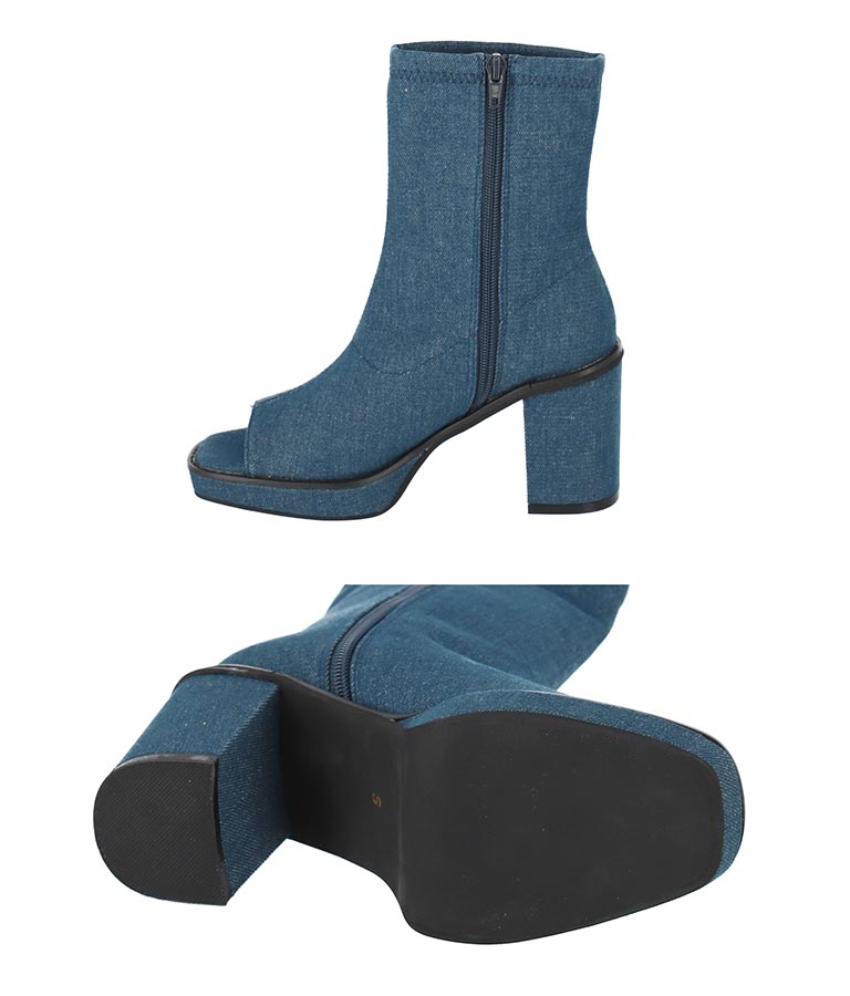 デニムオープントゥショートブーツ シューズ 靴 ブーツ Anap Latina レディースファッション通販anapオンライン