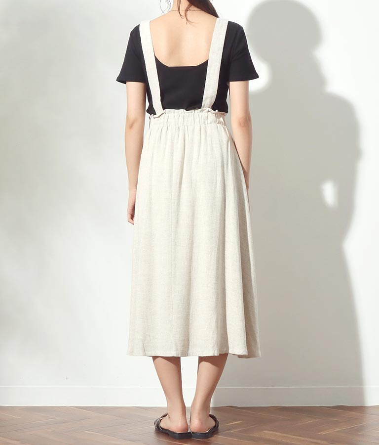 綿麻フレアジャンパースカート(ワンピース・ドレス/スカート・サロペット/オールインワン) | CHILLE