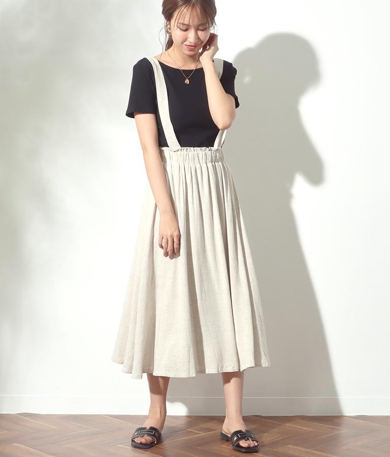 綿麻フレアジャンパースカート(ワンピース・ドレス/スカート・サロペット/オールインワン) | CHILLE
