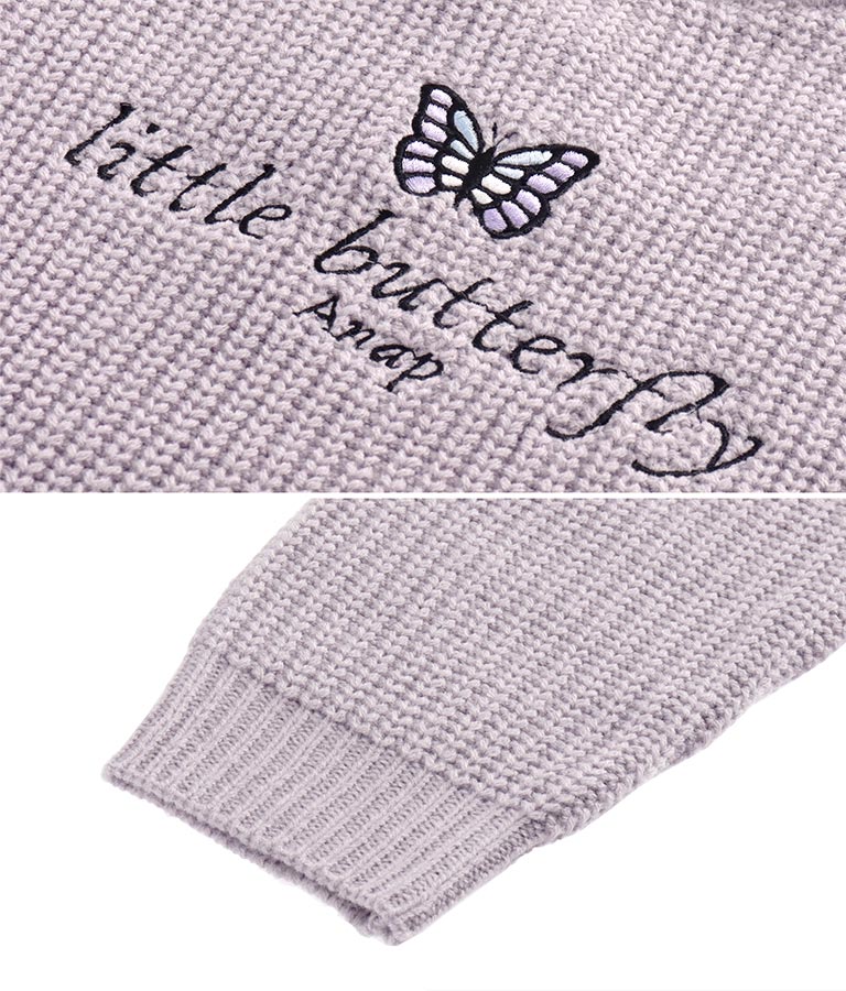 バタフライ刺繍ロゴレイヤード風ニットトップス(トップス/ニット/セーター) | ANAP KIDS