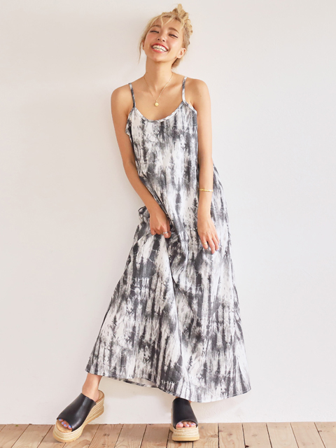 タイダイロングキャミソールワンピースコーディネート コーディネート レディースファッション通販anapオンライン