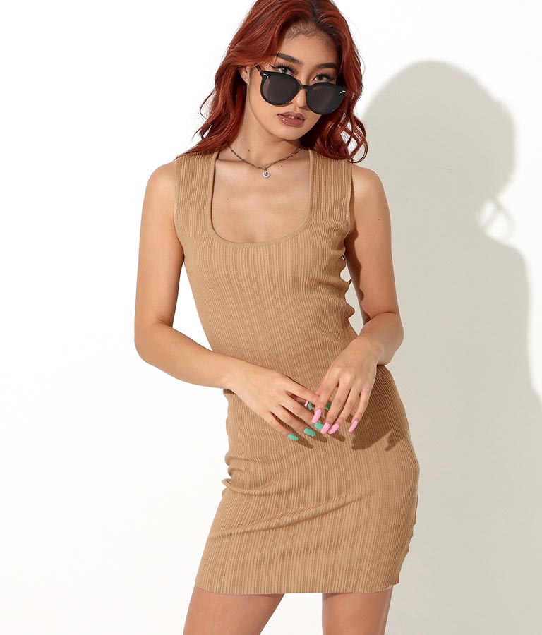 スクエアネックタイトリブワンピース ワンピース ドレス ロングワンピ ミディアムワンピ Anap Latina レディースファッション通販anapオンライン