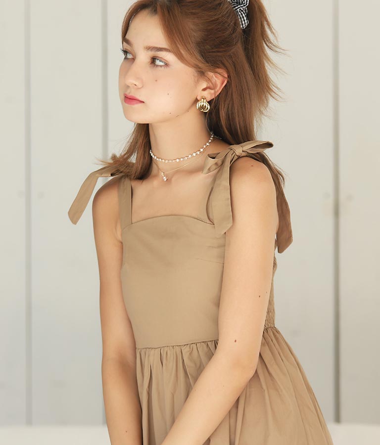 肩リボンティアードワンピース ワンピース ドレス ロングワンピ Chille レディースファッション通販anapオンライン