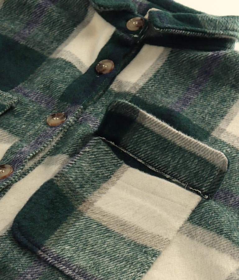 フェイクウールチェックシャツジャケット(アウター（コート・ジャケット） /チェックシャツ・シャツ・ブラウス・ジャケット・ブルゾン) | anap mimpi