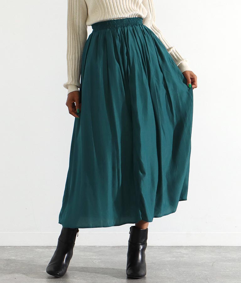 マットサテンギャザーフレアスカート ボトムス パンツ スカート Settimissimo レディースファッション通販anapオンライン