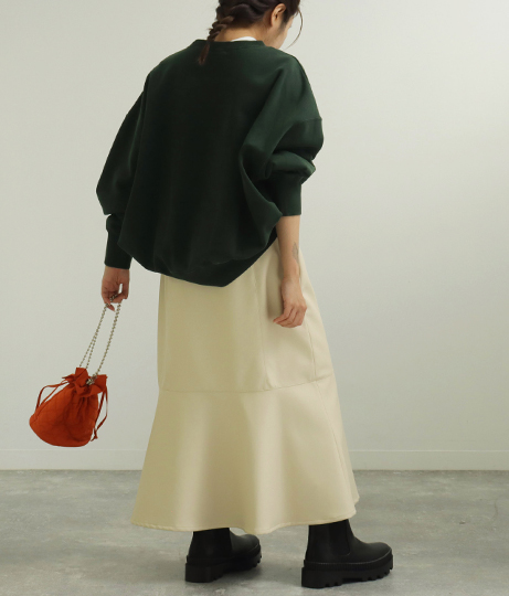 【低身長向けサイズ】フェイクレザーマーメイドスカート(ボトムス・パンツ /ミモレ丈スカート) | AULI