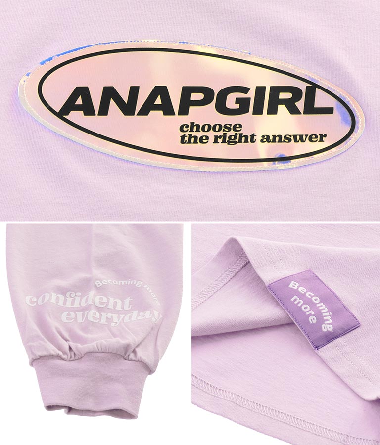 ホログラムワッペン付ロングTシャツ(トップス/Tシャツ・ロングTシャツ) | ANAP GiRL