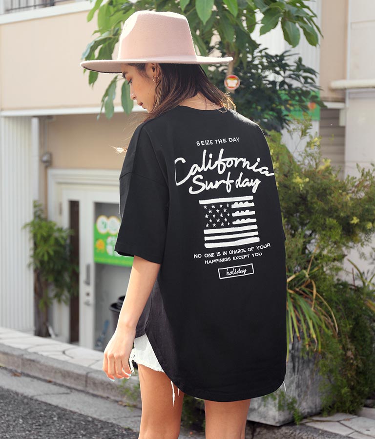 USAコットン国旗刺繍ラウンドヘムTシャツ(トップス/Tシャツ・チュニック) | anap mimpi