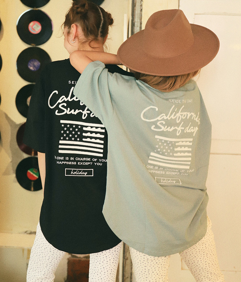USAコットン国旗刺繍ラウンドヘムTシャツ(トップス/Tシャツ・チュニック) | anap mimpi
