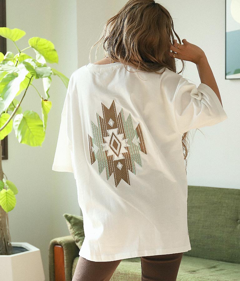 USAコットンオルテガ刺繍ビッグTシャツ(トップス/Tシャツ・チュニック) | anap mimpi