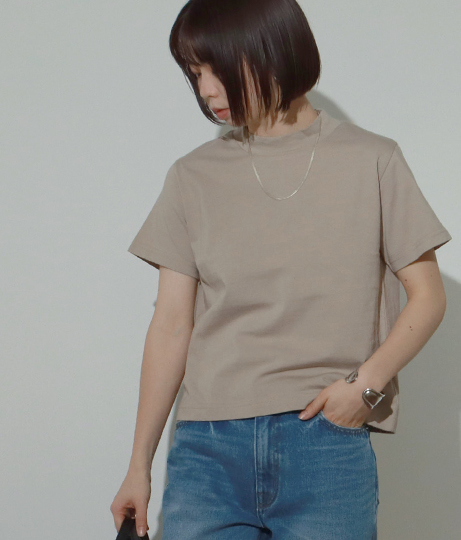【低身長向けサイズ】ショート丈モックネックT(トップス/Tシャツ・カットソー ) | AULI