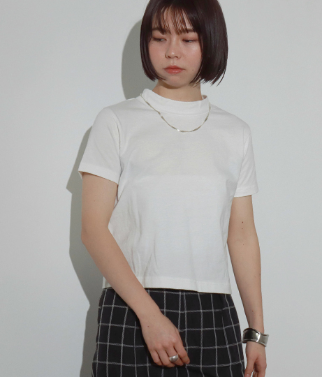 【低身長向けサイズ】ショート丈モックネックT(トップス/Tシャツ・カットソー ) | AULI