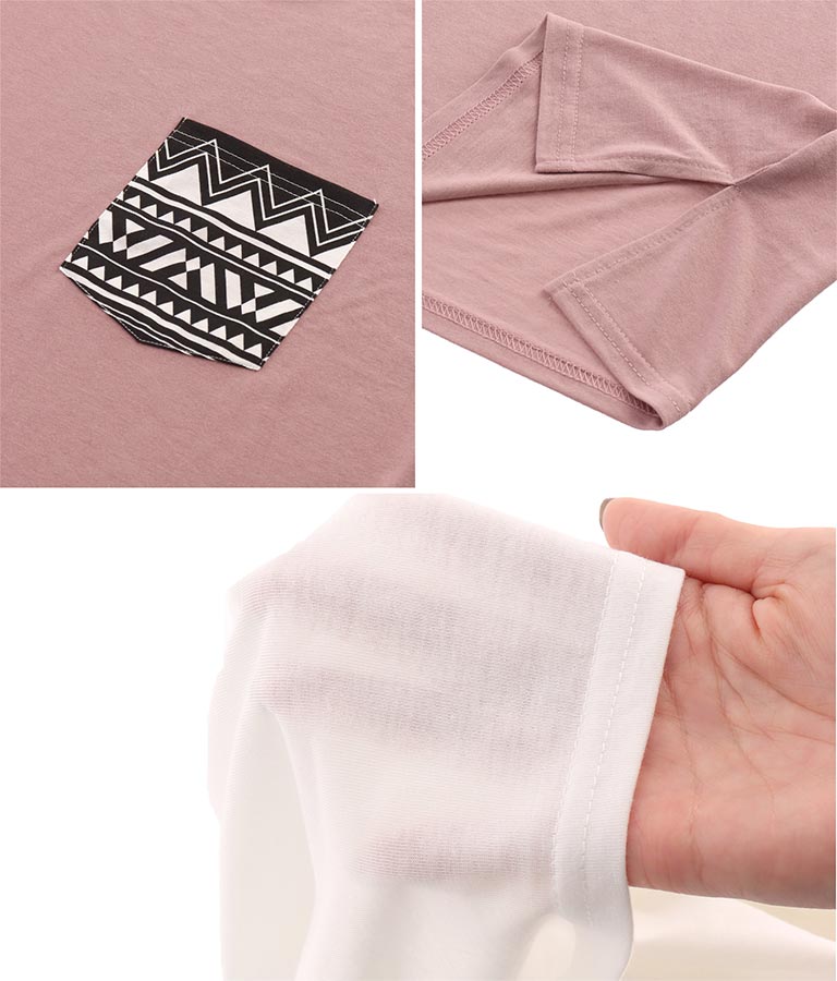 5色展開柄ポケットゆるロングTシャツ(トップス/Tシャツ) | ANAP
