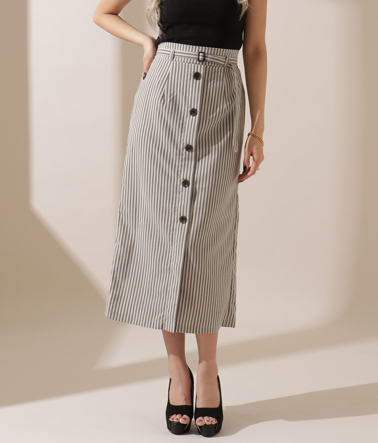 ボタンデザインストライプスカート(ボトムス・パンツ /スカート) | anap Latina
