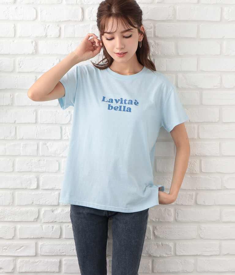 同系色プリントロゴTシャツ(トップス/Tシャツ) | CHILLE
