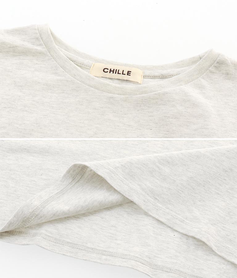 同色刺繍メッセージTシャツ(トップス/Tシャツ) | CHILLE