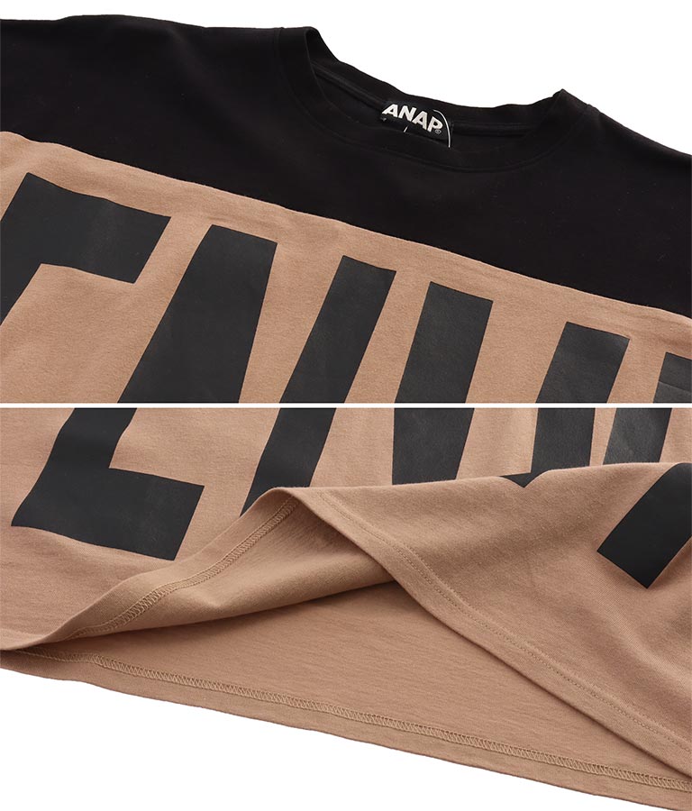 ビッグプリント配色Tシャツ(トップス/Tシャツ) | ANAP
