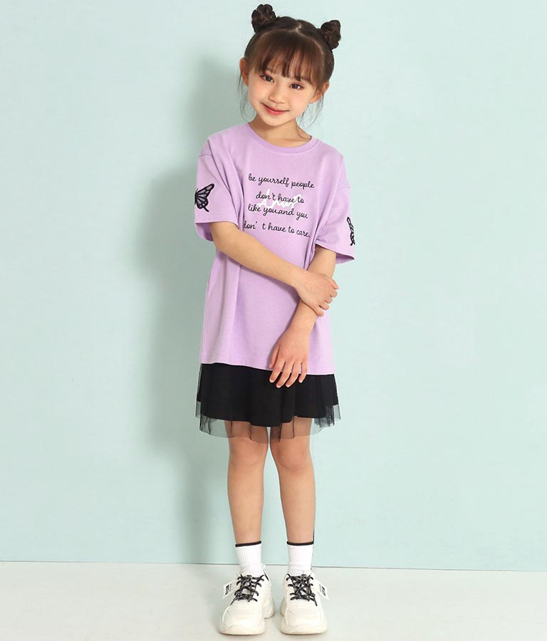 袖バタフライ刺繍ビッグTシャツ(トップス/Tシャツ) | ANAP KIDS
