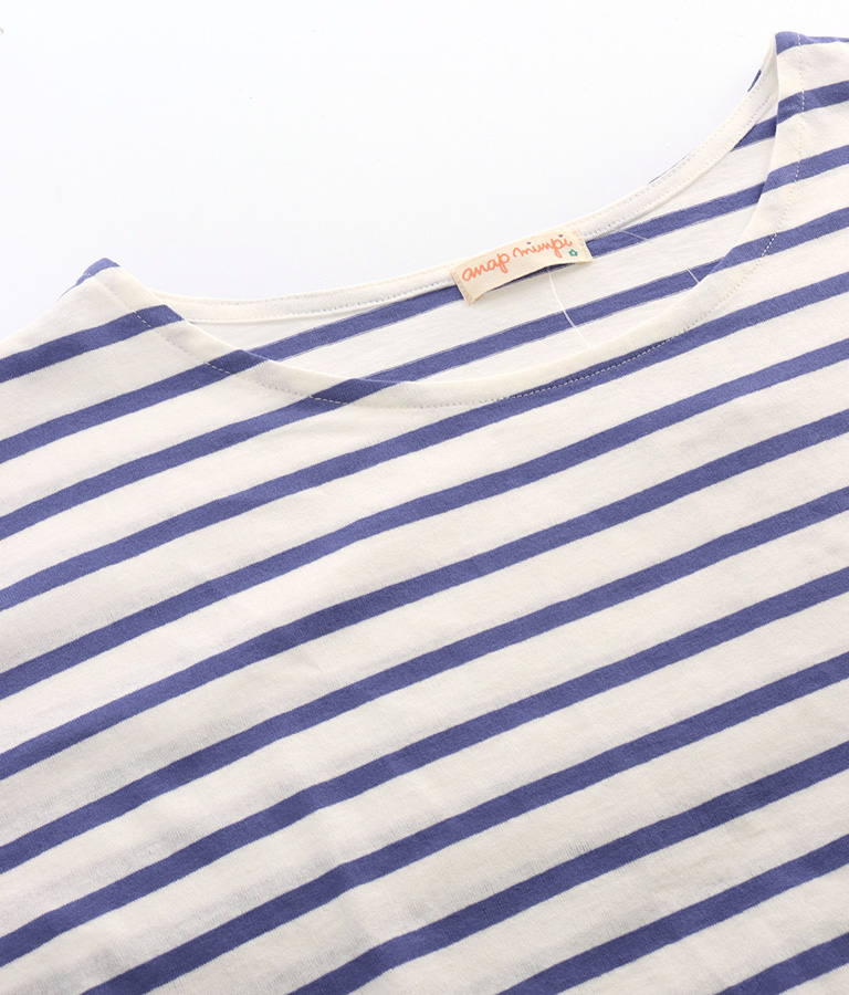 5分袖ボートネックボーダーTシャツ(トップス/Tシャツ・カットソー ) | anap mimpi