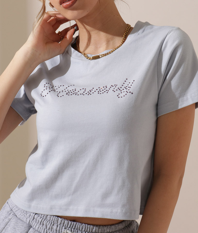 ラインストーンロゴショートTシャツ(トップス/Tシャツ) | anap Latina
