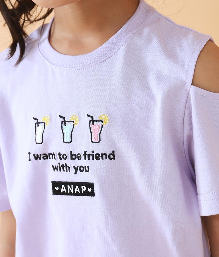 肩開きクリームソーダビッグTシャツ(トップス/Tシャツ) | ANAP KIDS
