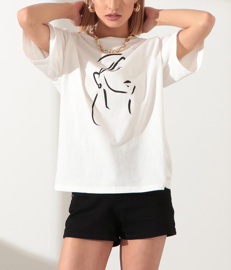 フェイスプリントモノトーンビッグTシャツ(トップス/Tシャツ) | anap Latina