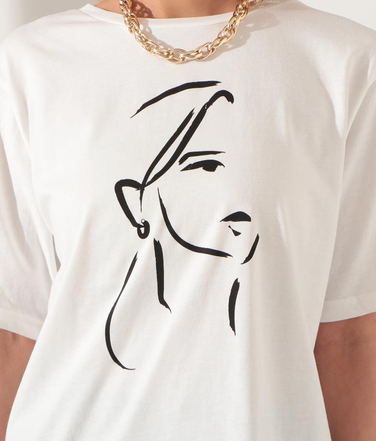 フェイスプリントモノトーンビッグTシャツ(トップス/Tシャツ) | anap Latina