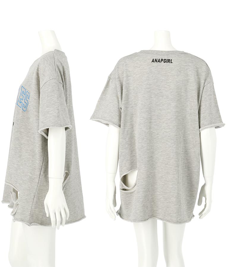 カレッジ裏毛クラッシュTシャツ(トップス/Tシャツ・スウェット・トレーナー) | ANAP GiRL