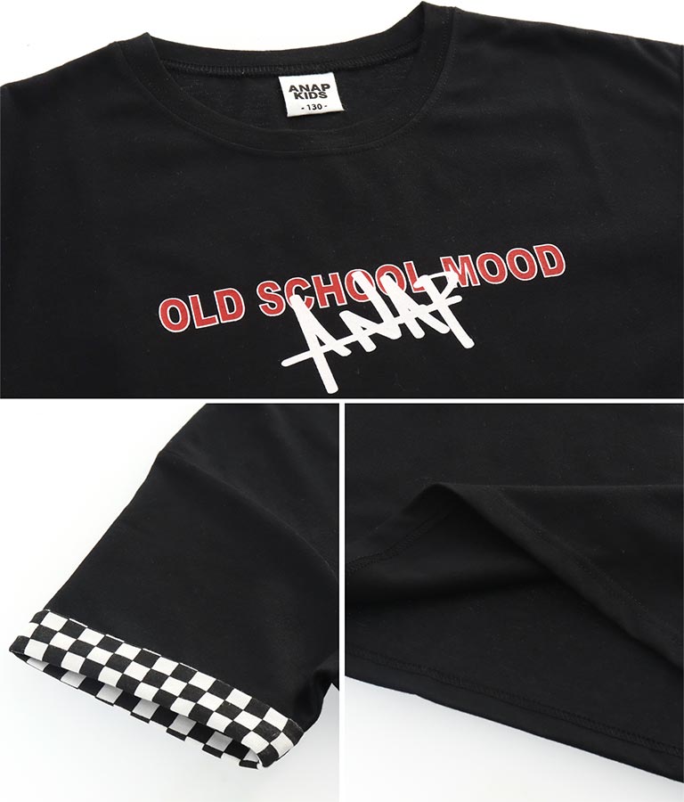 袖チェッカープリントTシャツ(トップス/Tシャツ) | ANAP KIDS