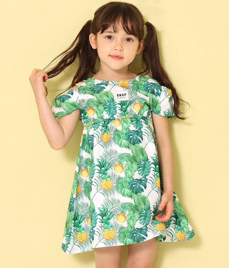パイナップル柄肩開きワンピース(ワンピース・ドレス/ミニワンピ) | ANAP KIDS