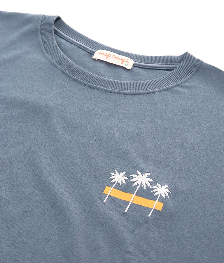 バッグサークル刺繍ラウンドヘムロングTシャツ(トップス/Tシャツ) | anap mimpi