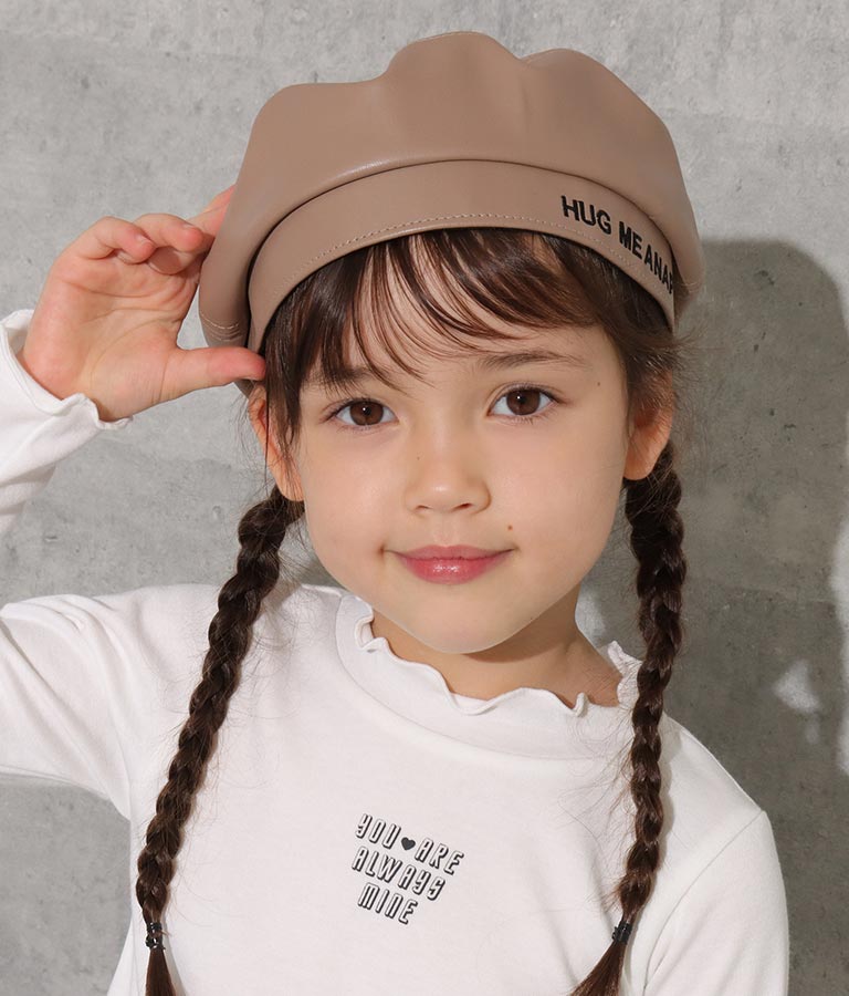 フェイクレザーベレー帽(ファッション雑貨/ハット・キャップ・ニット帽 ・キャスケット・ベレー帽) | ANAP KIDS