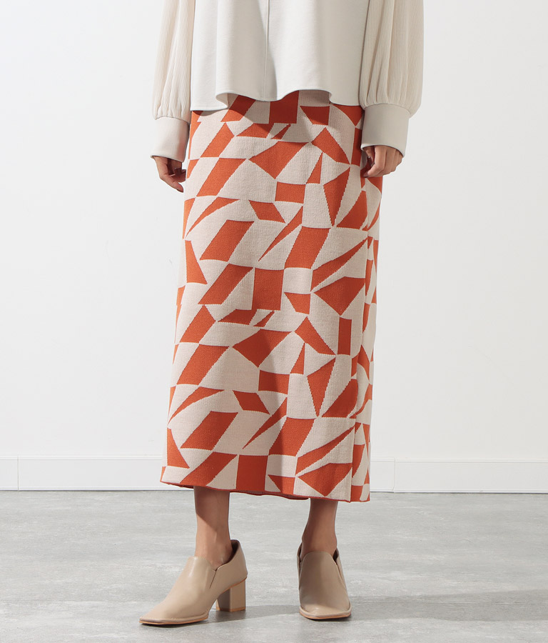 幾何学柄ジャガードニットスカート(ボトムス・パンツ /ニットスカート ・スカート) | Settimissimo