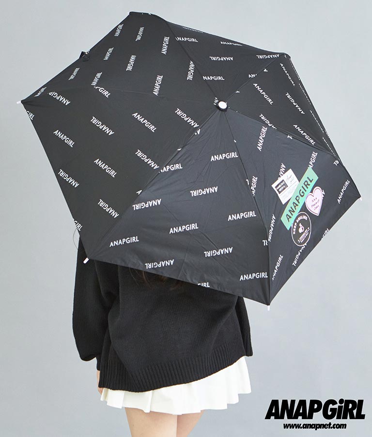 ロゴ総柄折りたたみ傘